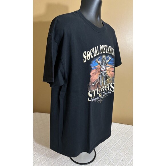 Sturgis Motorcycle Bike Rally Races 2020 COVID Social Distancing 2 Sided Tee XL - Picture 8 of 13